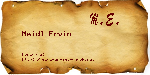 Meidl Ervin névjegykártya